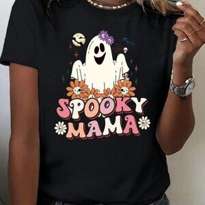 Spooky Mama In October We Wear Pink Rainbow T-Shirt